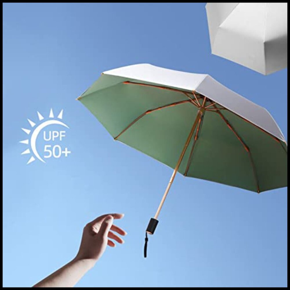 Compact Reverse Umbrella Windproof Upf 50+ Uv Pro… - image 5